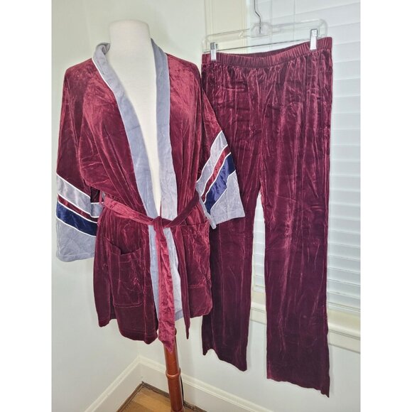 VTG Christian Dior Monsieur Men's SEXY Velvet Robe Pants Set Velour OS Old Money - Picture 1 of 11